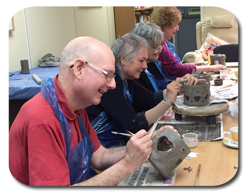 Art & Craft Group - such concentration! 