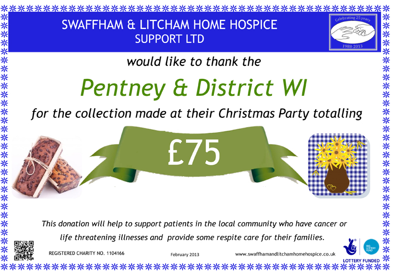 Pentney & District W I - Feb - £75