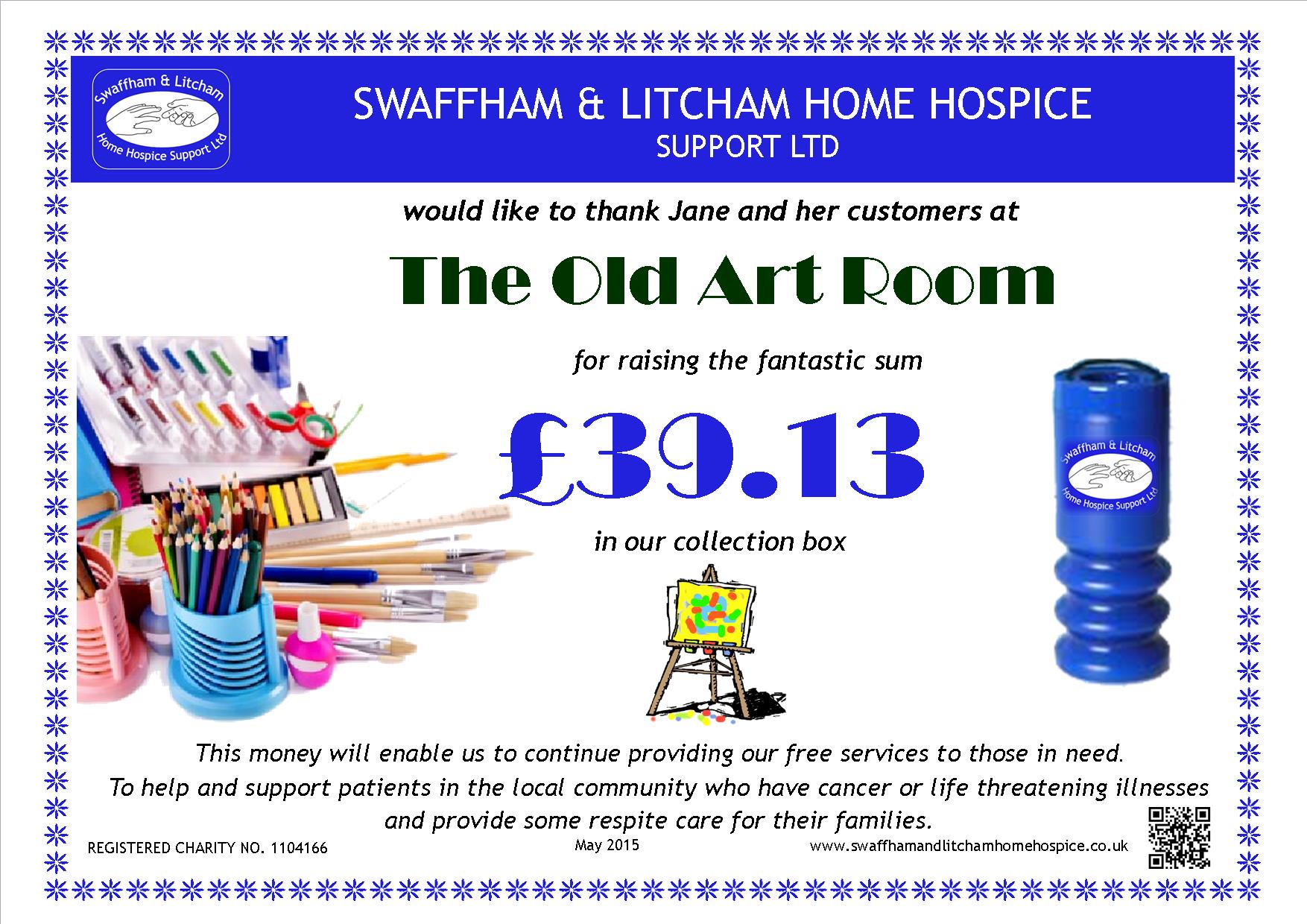 Donated by staff and customers of The Old Art Room, Swaffham